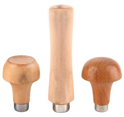 ANKROYU 3 Stück Holz Feilengriff, Holzgriff Feile Schneidwerkzeug, DIY Handwerkzeug Holzschnitzwerkzeuge Holzgriff für Schraubendreher Schnitzmesser Feile