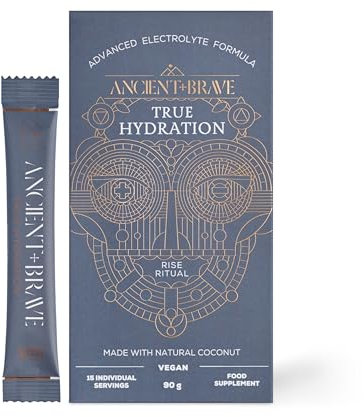 Ancient + Brave | Electrolitos en Polvo - 15 Sobres x 6g | Electrolitos sin Azucar con Minerales, Magnesio, Potasio y Cromo | Hidratación Matutina, Recuperación Post-Entrenamiento - Electrolytes 90g
