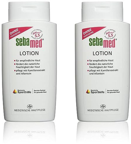 2 Stück Vorteilspack SEBAMED Lotion 400 ml für empfindliche und trockene Haut, für Männer und Frauen, fördert die natürliche Feuchtigkeit der Haut, Bodylotion für Damen und Herren, 2 x 400 ml