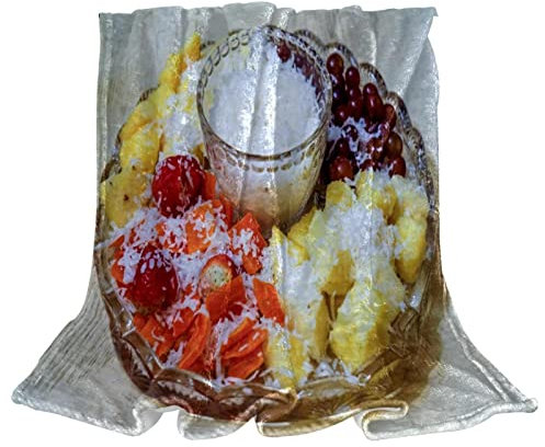 suojapuku Throw Blanket Leichte Mikrofaser-Fleecedecke,Obst und Essen,Weiche gemütliche 59,0 x 78,7 Bettdecken