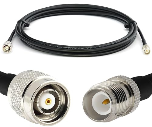 3m RP-TNC Stecker auf RP-TNC Buchse RG58 Koaxialkabel — 3 Meter Verlustarmes Antennenkabel Verlängerungskabel — für WiFi Router Antenne WLAN (RPTNC - TNC mit umgekehrter Polarität, Female Pin)