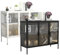 VCM Stahl Glas Vitrine Glasvitrine Sideboard Kommode Highboard Standvitrine 80x100x35 Floka L Weiß