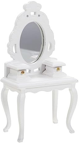 TOYANDONA Miniaturschminktisch Für Puppenhaus Weißer Detailgetreuer Schminktisch Für Kreative Spielwelten Liebevolles Zubehör Für Miniaturen