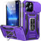 Goodon for iPhone 13 Pro Max Case with Sliding Camera Cover + Screen Protector - Metal Magnetic Kickstand - Military-Grade Shockproof Matte Protective Phone Cover 6.7 for Women Girls - Purple