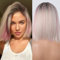 testar Rosa Bob-Perücken für weiße Frauen kurze glatte Pastell Perücken mit Highlights natürliche blonde Bob Perücken hitzebeständige Kunsthaar Perücken für Mädchen tägliche Partykleidung 14 zoll