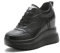 MIEHUIAI Sneakers Alte Donna Sneakers Zeppa Interna Eleganti Piattaforma Scarpe con Tacco Interno 10 cm Moda Pelle Casual Scarpe da Ginnastica (Nero,Taglia 39)