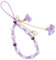 EAVUYIS Longe de Téléphone Portable, Anti-Perte de Téléphone Portable Pendentif Chaîne Cristal Violet Accessoires de Décoration de Téléphone Portable Dragonne Bracelet Porte-Clés Longe