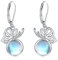 Eusense Mondstein Ohrringe 925 Sterling Silber Schmetterling Ohrringe Schmuck Geschenk für Frauen Damen Mädchen