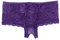 ohyeahlady Perizoma Donna Aaperta in Pizzo Vita Bassa Traparente Taglie Forti con Motivo Floreale Lingerie Tanga Slip Biancheria Intima (Viola,XS-S)