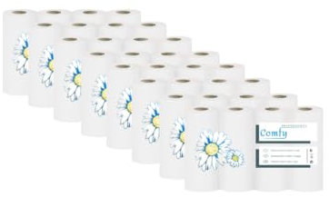 Rollos de cocina 32 rollos de 3 capas – blanco, 50 hojas por rollo, 8 x 4 rollos, muy absorbentes, suaves y resistentes a la rotura, Toallas Papel