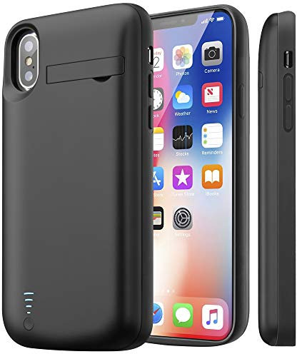 Fey Coque de batterie pour iPhone X/XS, 5000 mAh, coque de charge de batterie étendue pour iPhone XS/X 5,8, coque de protection portable rechargeable externe, parfaite pour les voyages d'affaires