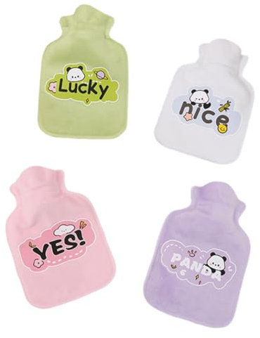 4 Small Hot Water Bottles, 200ml Each - Mini Hot Compress Bottles for Men & Women