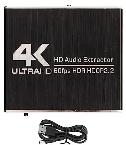 Gavigain 5.1 Surround Sound HDMI Audio Video Splitter 4K 60FPS 1080P 60FPS Dolby Digital Optische Tonextraktion Mehrkanal-Audio für Heimkino