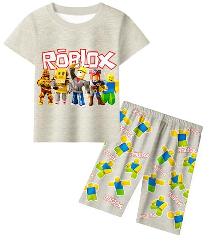 Boys Pyjamas Set Game Themed Pjs Sleepwear Top and Shorts for 5-10 Years | Kids Nightwear Short Long Sleeve Pjs Set for Boys Girls Gaming Outfits and Clothing Set Home Clothes