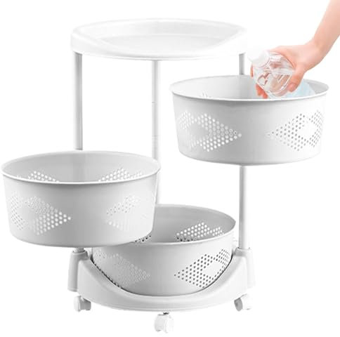 Rack de stockage rotatif - racks de stockage rotatif 360, rack d'assaisonnement pivotant | Organisateur d'étagères chariot pour le roulement de légumes, étagères de stockage de nourriture multi