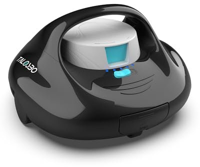 TALOSBO Pleco Se Poolsauger Roboter 130 Mins Reinigung, Poolroboter Akku mit 2.5h Aufladen, Selbstparkend, Automatische Poolreiniger für Oberirdische Pool bis zu 80 m²