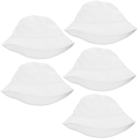 HEMOTON 5 Stück Fischerhut für Baumwollgraffiti -Hut Eimerhut leer Eimerhut für den Strand leerer Hut zum Zeichnen Sonnenhut für leerer Baumwollhut Jugendsonnenhüte Tuch Weiß
