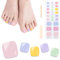 JSRQT Semi Cured Gel Nail Strips 26 PCS Soft Self-Adhesive Toe Full Wraps Tips Long Lasting Sticker Decals Toenail Manicure Set DIY Polish Glaize Glitter UV/LED Lamp Required with Nail File Stick