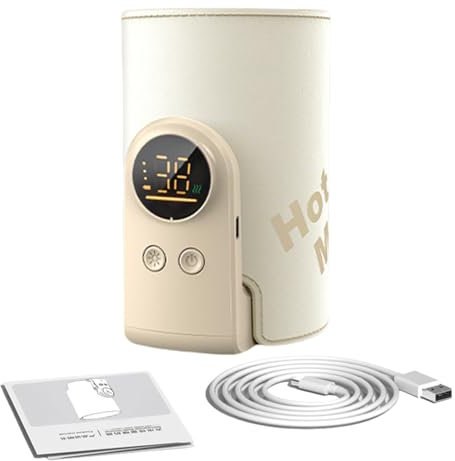 USB C Baby Bottle Warmer with Intelligent Temperature Control for Travel Parents 6-Gear Adjustable Milk Bottle Sleeve Toddler Feeding Accessories