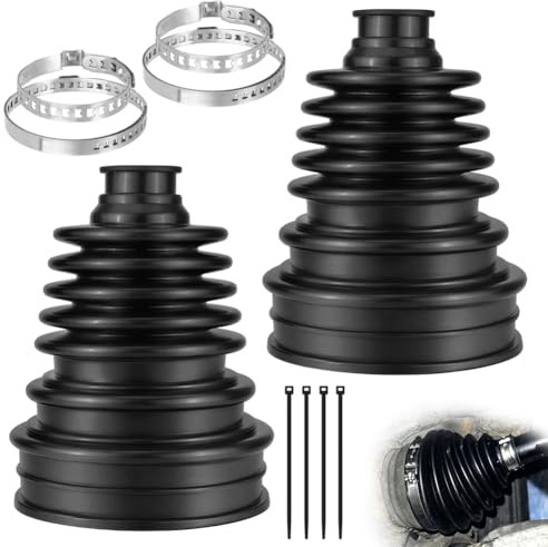 LOMUG Universal Achsmanschette, Hochflexible CV Manschetten für Autos Reparatursatz, Faltenbalg aus Gummi mit Schellen für Gleichlaufgelenke