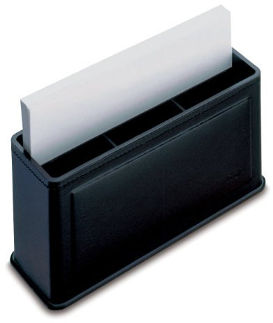 Läufer 36136 Monza Combi-Box, strapazierfähiger Lederfaserstoff, schwarz, Handgefertigt aus Lederfaserstoff in Deutschland, Zettelkasten aus Lederfasterstoff