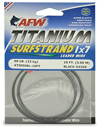 American Fishing Wire Titanium Surfstrand Bare 1x7 Titanium Leader Wire
