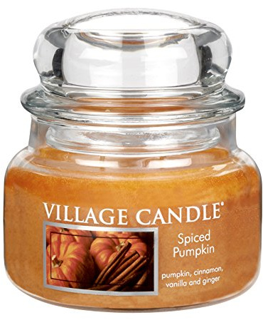 Village Candle Duftkerze im Glas, Gewürzter Kürbis, klein, 11 x 10 cm, 701 g (bis zu 55 Stunden Brenndauer)