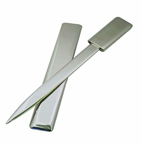 Chrome Abgerundete Rechteckige Brieföffner mit Scheide