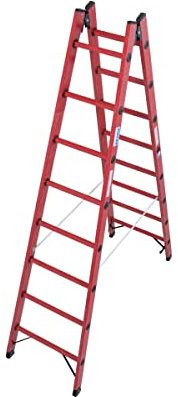 KRAUSE lhb734 doppelte Leiter Kunststoff in Fiberglas, 2 x 8 Stufen, 2.35 m Höhe