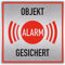 Schild Alarmanlage, Objekt alarmgesichert, 20x20cm, Aluverbund silber gebürstet, edle Optik
