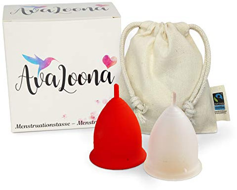 Coppetta mestruale AvaLoona - Questa confenzione contiene 2 coppette mestruazioni (piccola, fragola))