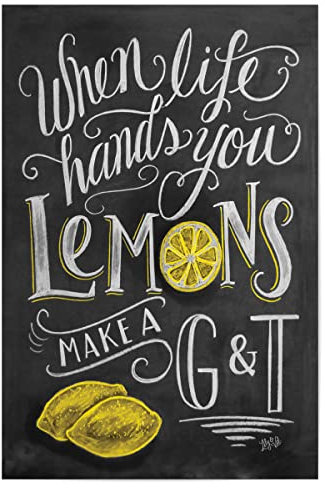 artboxONE Poster 30x20 cm Statements & Quotes Typografie Gin and Tonic - Bild gintonic Alkohol Cocktail