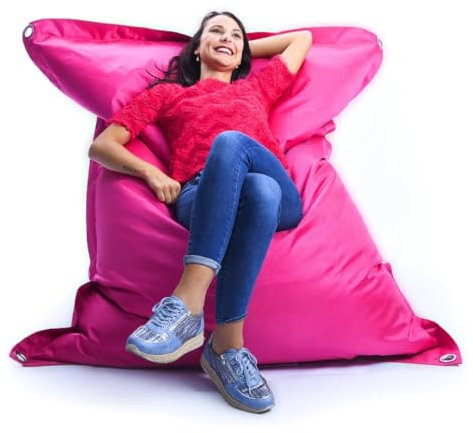 LIVEDECO - Pouf Extérieur, Outdoor, Jardin, Terrasse, Rose BiG52 Iron RAW