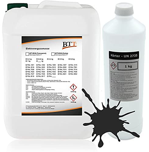 BTT-EVM Elektrovergussmasse Schwarz (625g) auf 2K Epoxidharz Basis, IP68 bis 1000 Volt