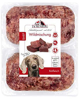 TACKENBERG Barf Wildmischung für Hunde - 14 x 500 g - leckeres Frostfleisch als Hundefutter in Premiumqualität - geeignetes Gefrierfutter für deinen Vierbeiner - ohne Zusatzstoffe