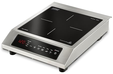 CASO ProChef 3500 - Mobiles Einzel- Induktionskochfeld, 3500 Watt, Temperatur 60-240°C, Kochplatte mit Timer- & Warmhalte-Funktion, 12 Leistungsstufen, Edelstahlgehäuse, für Topfgrößen 12-27cm