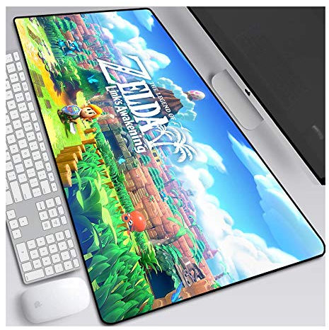 Tapis de Souris Anime The Legend of Zelda 800 x 300 mm, Tapis de Souris Clavier, Tapis de Souris de Jeu Professionnel XXL Grand étendu, pour Ordinateur PC, H