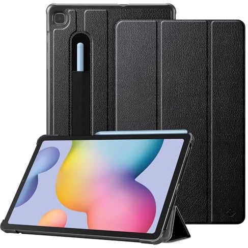 Fintie Hülle für Samsung Galaxy Tab S6 Lite 10,4 Zoll 2024/2022/2020 Tablet - Ultra Schlank Kunstleder Schutzhülle mit Stifthalter, Auto Schlaf/Wach Funktion, Schwarz