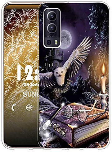 Sunrive Kompatibel mit vivo Y52 5G Hülle Silikon, Transparent Handyhülle Schutzhülle Etui Case (Q Eule)+Gratis Universal Eingabestift MEHRWEG