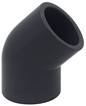 Pvc manguito 45 grados tuberia codo racor riego conector adaptador piscina acuario hidroponico tubo agricola (Diámetro interno 40mm)