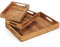 com-four® Ensemble de Plateaux 3 pièces en Teck - Plateau en Bois Vintage en 2 Tailles - Plateau de Service au Look Rustique - Assiettes de Service réutilisables (03 pièces - Plateau en Teck)