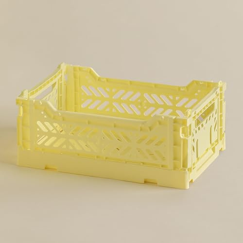 SKLUM Faltbare und stapelbare Kunststoffbox Doli Gelb 26 cm