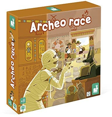 Janod - Archeo Race - Brettspiel für Kinder - Solitär-Strategiespiel - Thema Ägypten - FSC-zertifiziert - ab 8 Jahre, J02628