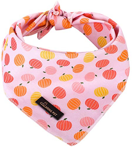 ARING PET Hund Bandana, Baumwolle Kürbis Hund Bandanas Bequem Rosa Hunde Dreieck Lätzchen Halstuch für Kleine und Große Hunde und Katzen