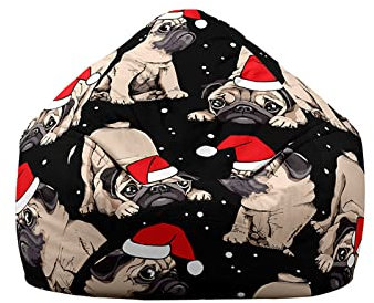 Highdi Hund Sitzsack Ohne Füllung für Kinder Erwachsene, Lazy Lounger Sitzsack Stuhlbezug Indoor Outdoor Waschbar Weicher Bodenkissen Sitzsack Abdeckung mit Reißverschluss (Haba,100 * 120cm)