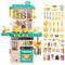 deAO Kitchen Playset Toy with Realistic Lights & Sounds, Kids Play Kitchen Set with Simulation of Spray Features, Pretend Role Play Toys with Lots of Kitchen Accessories Gift for Toddlers (Green)