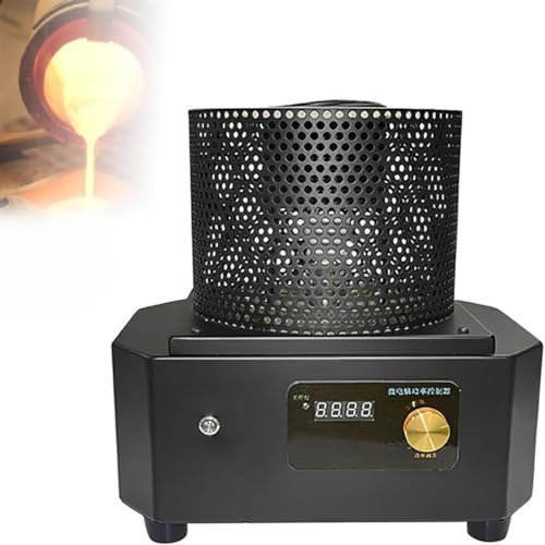 Four de fusion à induction 1600 °, four de fusion commercial 3500 W, contrôle de la température de chauffage rapide portable de 1 à 3 kg, outil de fabrication de bijoux de machine de fusion d'or