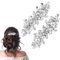 Mabor 2 Stück Hochzeit Haarspange Silber Kristallperle Haarspangen Damen Glitzer Haarklammer Blume Hair Clips für Braut Kopfbedeckung Frauen Hochzeit Party