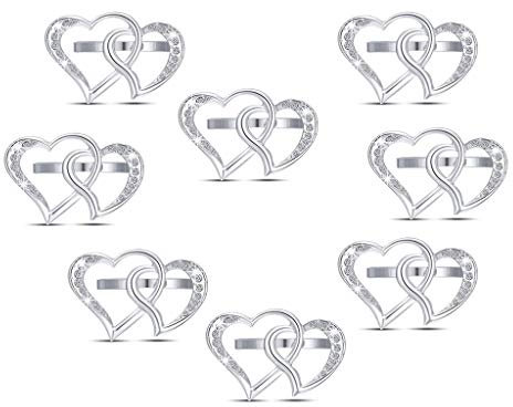 8 Stück Herz Serviettenhalter Valentinstag Serviettenringe Tischringe Für Hochzeiten Versammlungen Tischdekoration Serviettenhalter Silber