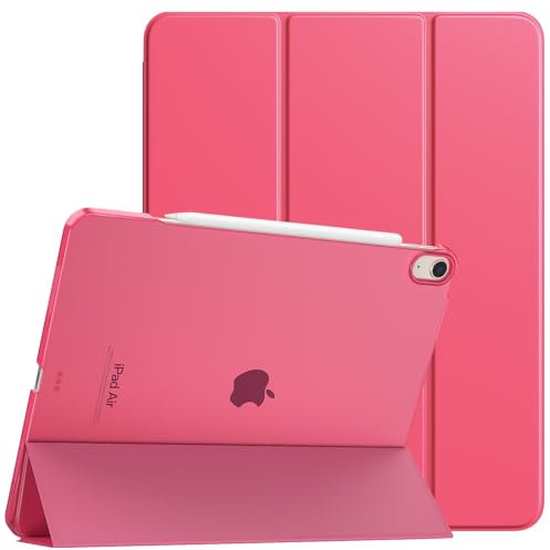 TiMOVO Hülle für iPad Air 13 Zoll (M3/M2-2025/2024), Schlanke iPad Air 13 Hülle, Unterstützt Touch ID, Auto Schlaf/Aufwach Schutzhülle mit Transluzent Rückhülle, Wassermelone Rot